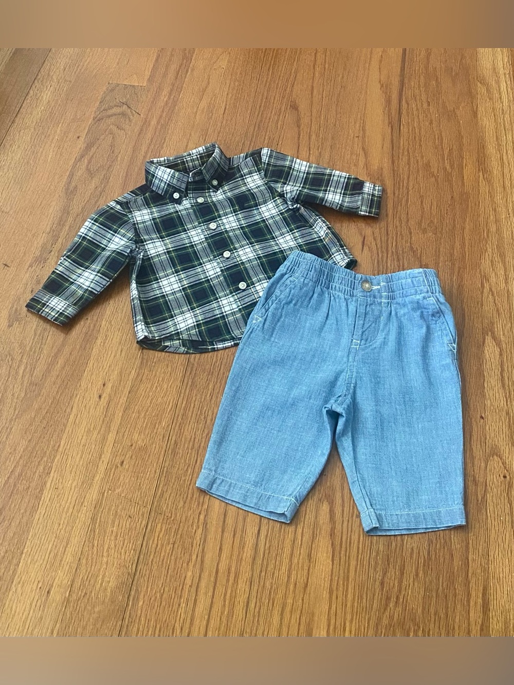 Ralph Lauren Oxford Long Sleeve Shirt and Chambray Pants Baby Boy Set